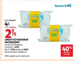 Auchan Supermarché AUCHAN Lingettes fraîcheur offre