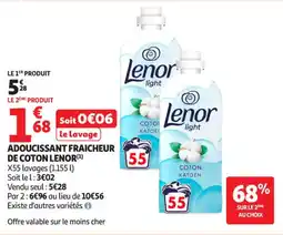 Auchan Supermarché LENOR Adoucissant fraicheur de coton offre