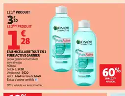 Auchan Supermarché GARNIER Eau micellaire tout en 1 pure active offre