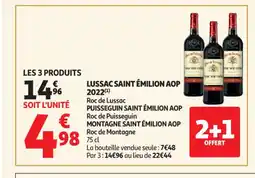 Auchan Supermarché Lussac saint émilion aop 2022 offre
