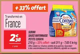 Netto PETITS CORAYA Surimi sauce mayonnaise offre