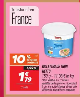 Netto NETTO Rillettes de thon offre