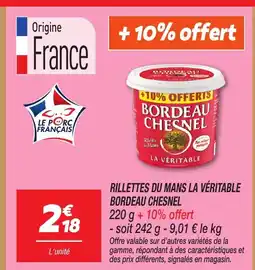 Netto BORDEAU CHESNEL Rillettes du mans la véritable offre