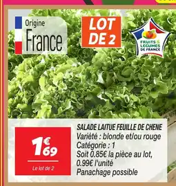 Netto Salade laitue feuille de chene offre