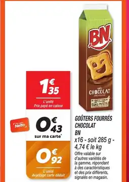 Netto BN Goûters fourrés chocolat offre