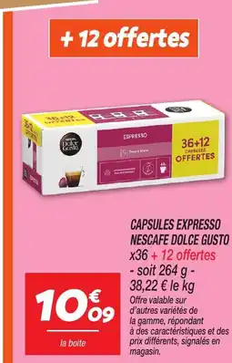 Netto Capsules expresso nescafe dolce gusto offre