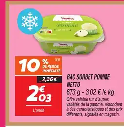 Netto NETTO Bac sorbet pomme offre