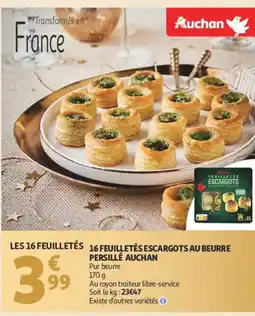 Auchan AUCHAN 16 feuilletés escargots au beurre persillé offre