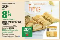Auchan 3 mini-pains préfous festifs offre