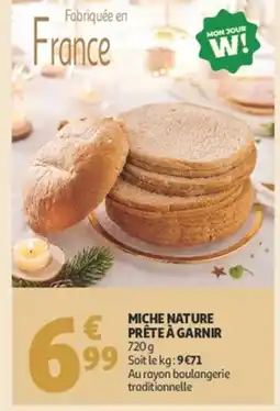 Auchan Miche nature prête à garnir offre