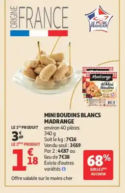 Auchan MADRANGE Mini boudins blancs offre