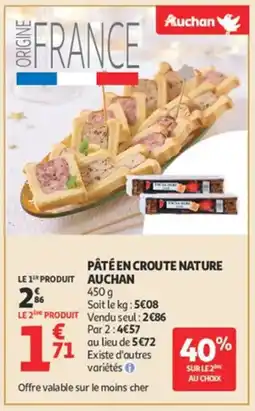 Auchan AUCHAN Pâté en croute nature offre