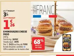 Auchan PASO 8 mini bugers cheese offre