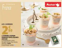 Auchan AUCHAN 4 verrines saumon fromage frais légumes offre
