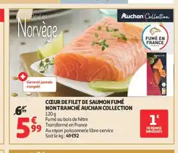 Auchan AUCHAN COLLECTION Cœur de filet de saumon fumé nontranché offre