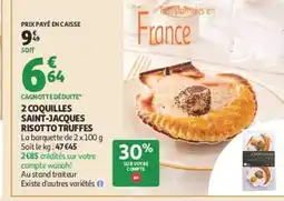 Auchan 2 coquilles saint-jacques risotto truffes offre