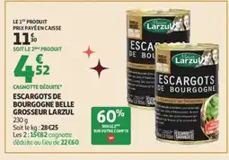 Auchan LARZUL Escargots de bourgogne belle grosseur offre