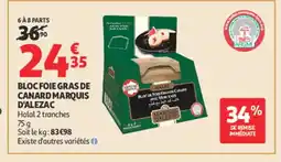 Auchan Bloc foie gras de canard marquis d'alezac offre