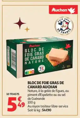 Auchan AUCHAN Bloc de foie gras de canard offre