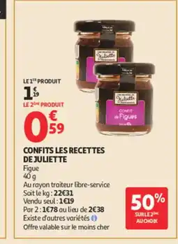 Auchan Confits les recettes de juliette offre