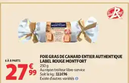Auchan Foie gras de canard entier authentique label rouge montfort offre