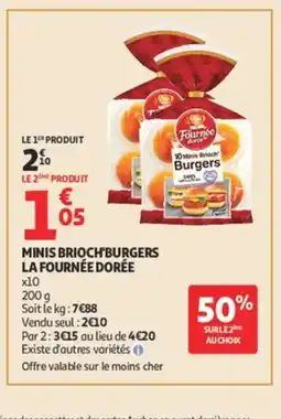 Auchan LA FOURNÉE DORÉE Minis brioch'burgers offre
