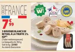 Auchan 3 boudins blancs de rethel à la truffe 1% igp offre