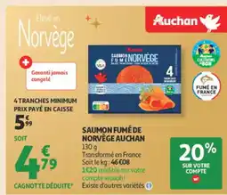 Auchan AUCHAN Saumon fumé de norvège offre