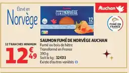 Auchan AUCHAN Saumon fumé de norvège offre