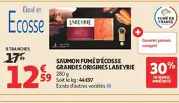 Auchan LABEYRIE Saumon fumé d'écosse € grandes origines offre