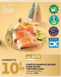 Auchan 4 pavés de saumon atlantique cultivons le bon offre