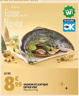 Auchan Saumon atlantique entier vidé offre