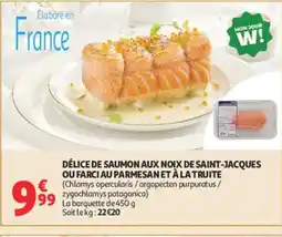 Auchan Délice de saumon aux noix de saint-jacques ou farci au parmesan et à la truite offre
