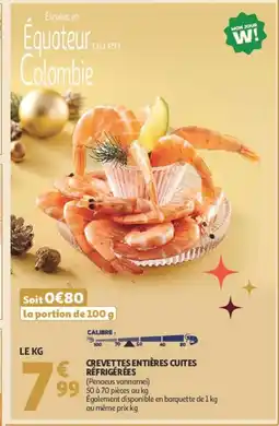 Auchan Crevettes entières cuites réfrigérées offre