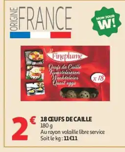 Auchan 18 œufs de caille offre
