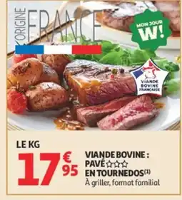 Auchan Viande bovine pavé en tournedos offre