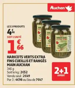 Auchan AUCHAN Haricots verts extra fins cueillis et rangés main offre