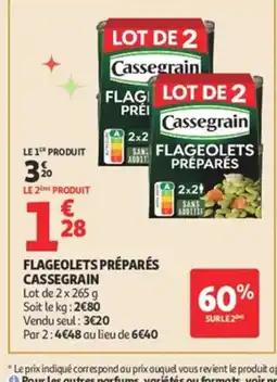Auchan CASSEGRAIN Flageolets préparés offre