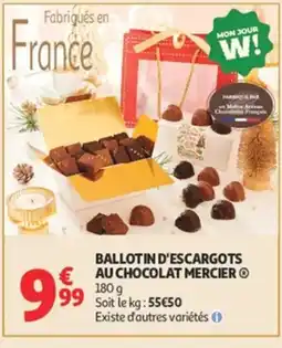 Auchan Ballotin d'escargots au chocolat mercier offre
