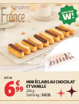 Auchan Mini éclairs au chocolat et vanille offre