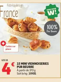 Auchan 15 mini viennoiseries pur beurre offre