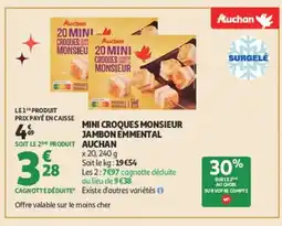 Auchan AUCHAN Mini croques monsieur jambon emmental offre