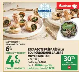Auchan AUCHAN Escargots préparés à la bourguignonne calibre moyen offre