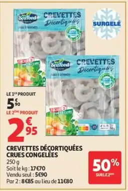 Auchan Crevettes décortiquées crues congelées offre
