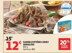 Auchan Gambas entières crues surgelées offre