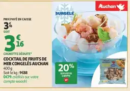 Auchan AUCHAN Cocktail de fruits de mer congelés offre