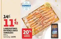 Auchan Langoustines entières crues surgelées offre