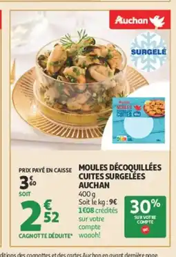 Auchan AUCHAN Moules décoquillées cuites surgelées offre