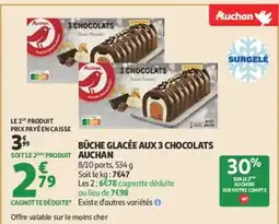 Auchan AUCHAN Bûche glacée aux 3 chocolats offre