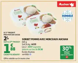 Auchan AUCHAN Sorbet pomme avec morceaux offre